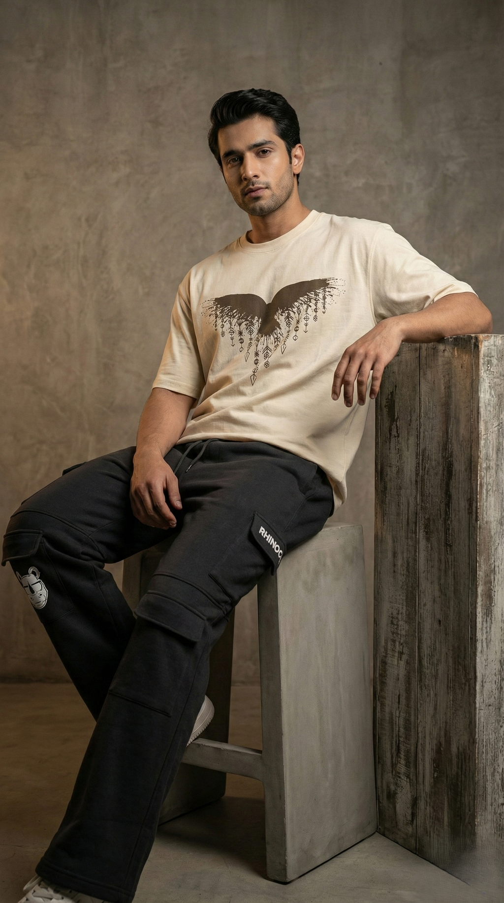 Half White Mayan Crow Oversize T-shirt